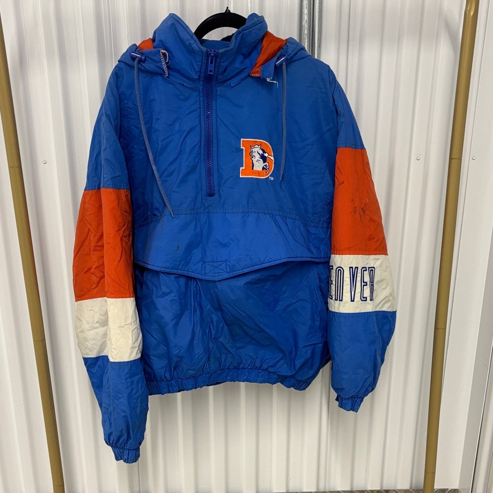 Vintage Denver Broncos Insulated Pullover Puff Hoodie